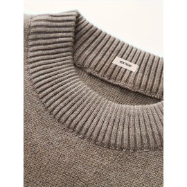 Men's Stylish Loose Knitted Sweater - Casual Breathable Long Sleeve Turtleneck for Outdoor Activities