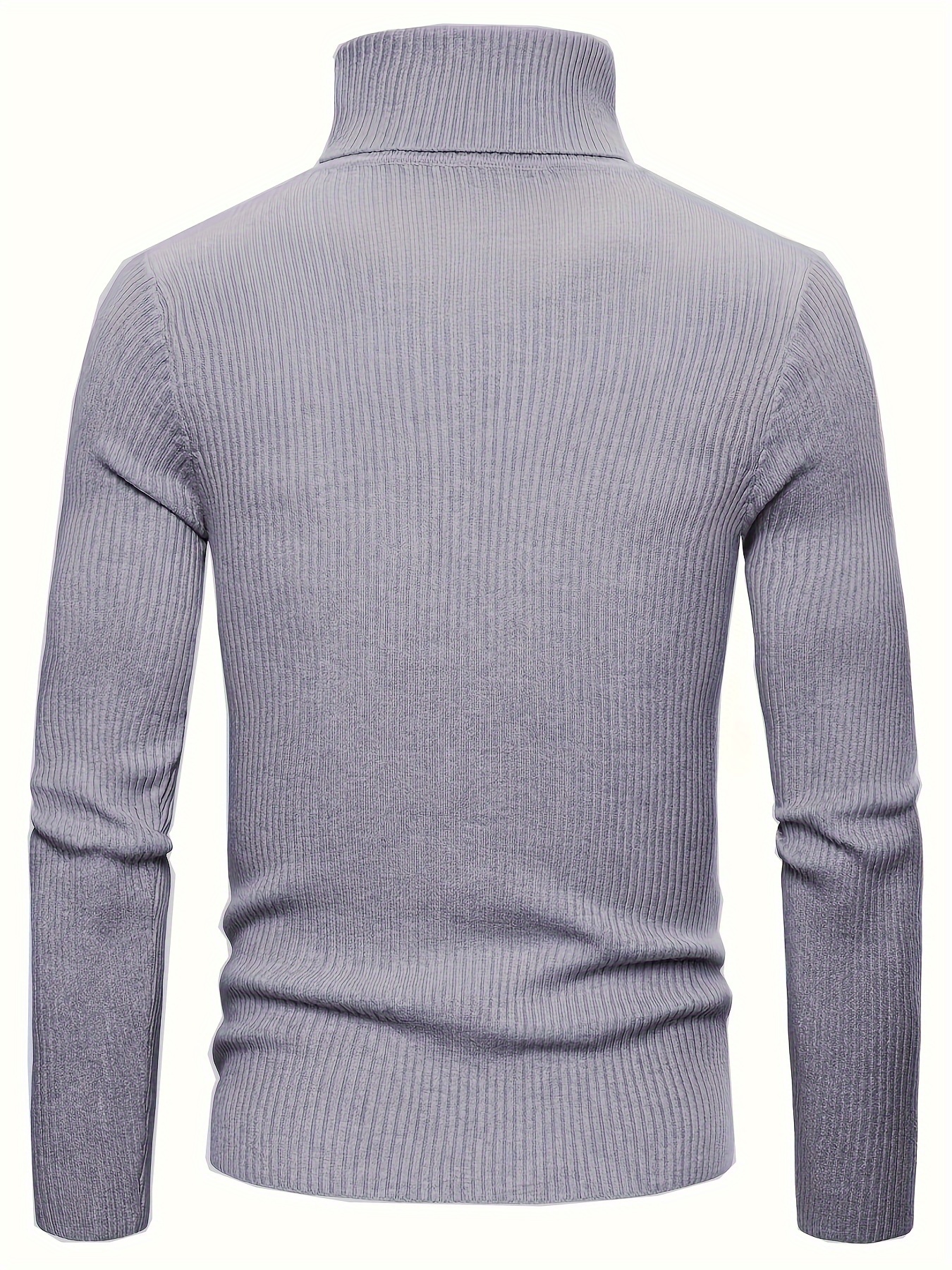 turtle neck knitted slim fit sweater mens casual warm solid high stretch pullover sweater for fall winter details 6