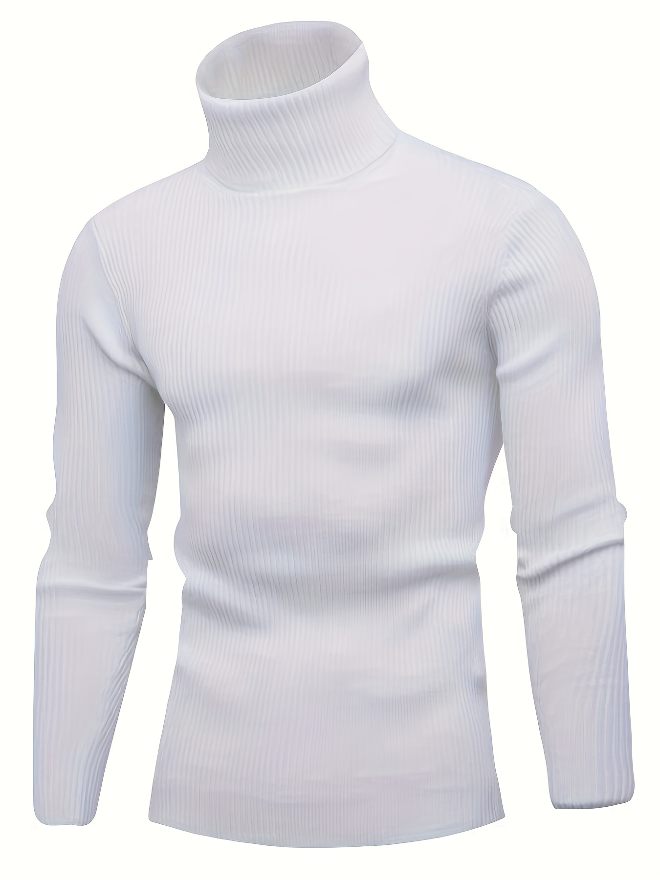 turtle neck knitted slim fit sweater mens casual warm solid high stretch pullover sweater for fall winter details 33